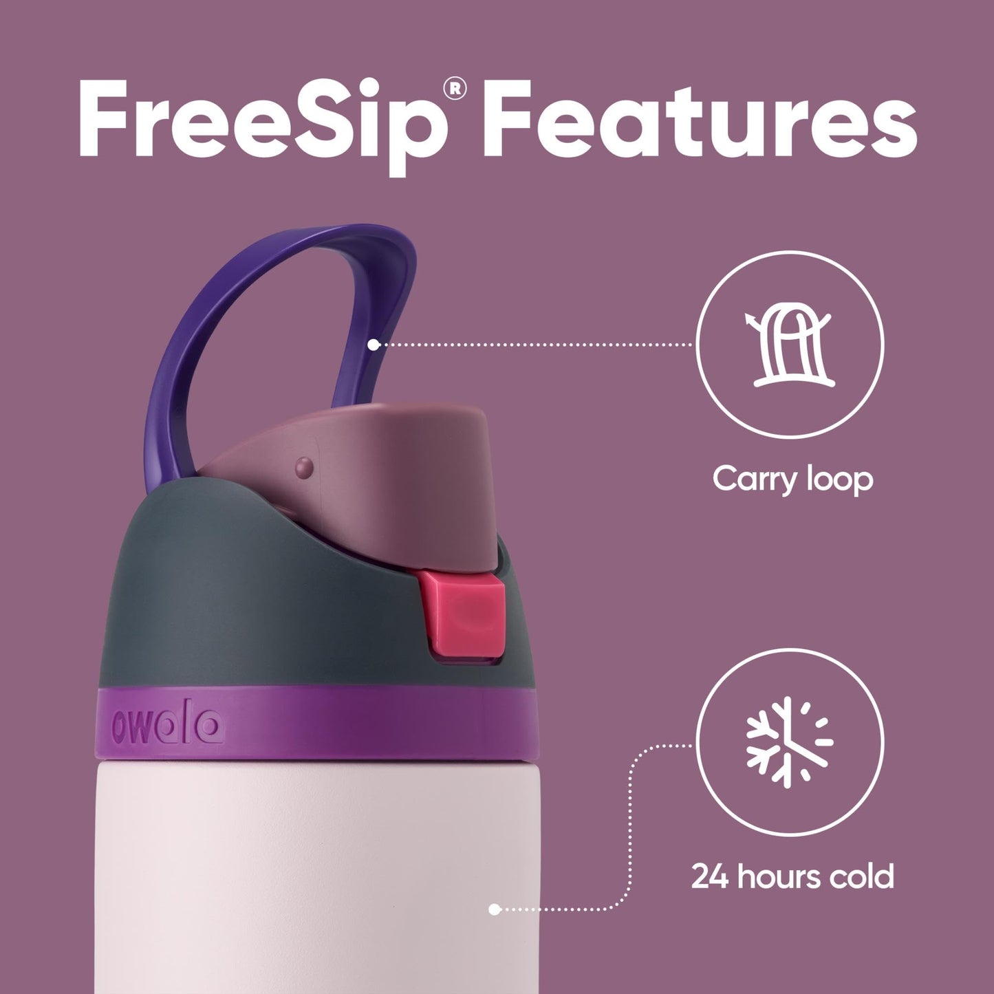 Owala FreeSip Insulated Stainless Steel Water Bottle with Straw for Sports, Travel, and School BPA-Free Sports Water Bottle, 24 oz, Dreamy Field