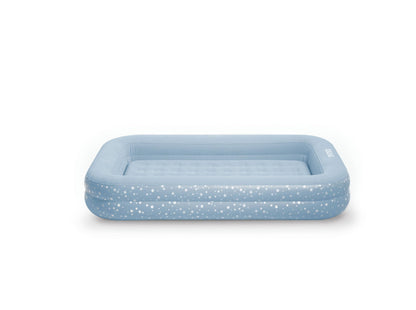 Intex 66810FL Inflatable Kidz Travel Bed Set, Includes Hand Pump and Carry Bag, Removable Mattress, Quick Inflation, Indoor Use, 42in x 66in x 10in, Blue with Star Print Frame