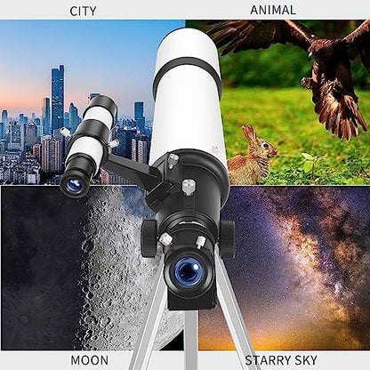 Telescope,Telescope for Adults High Powered - 80mm Aperture 600mm Professional Portable Telescopes for Astronomy Beginners,Fully Mult-Coated Refractor Telescopes with Tripod,Phone Adapter and Bag