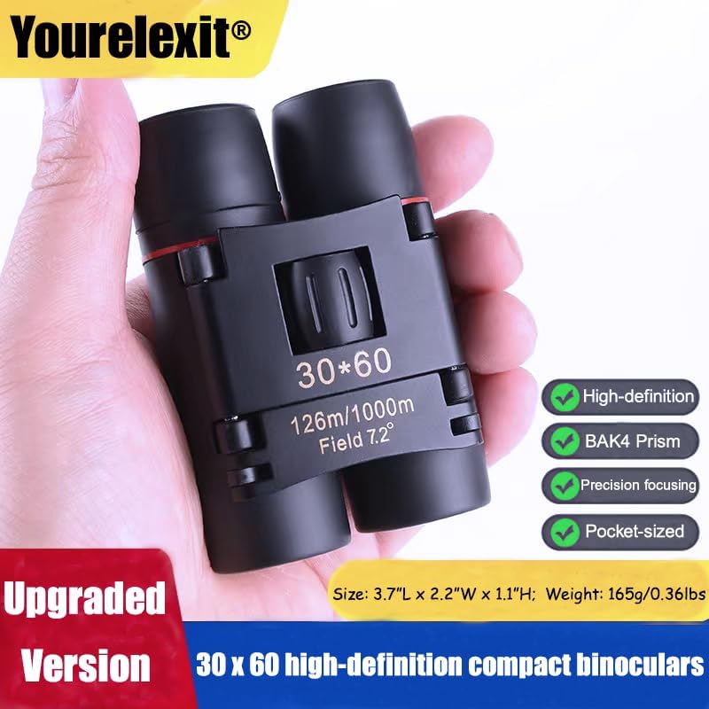 Binoculars for Adults, Compact Small Pocket Mini Travel Binocular for Bird Watching Concert Theater Opera High Powered Electronic Cruise Ship Essentials Norwegian Alaska Must Haves Hiking Camping Gear