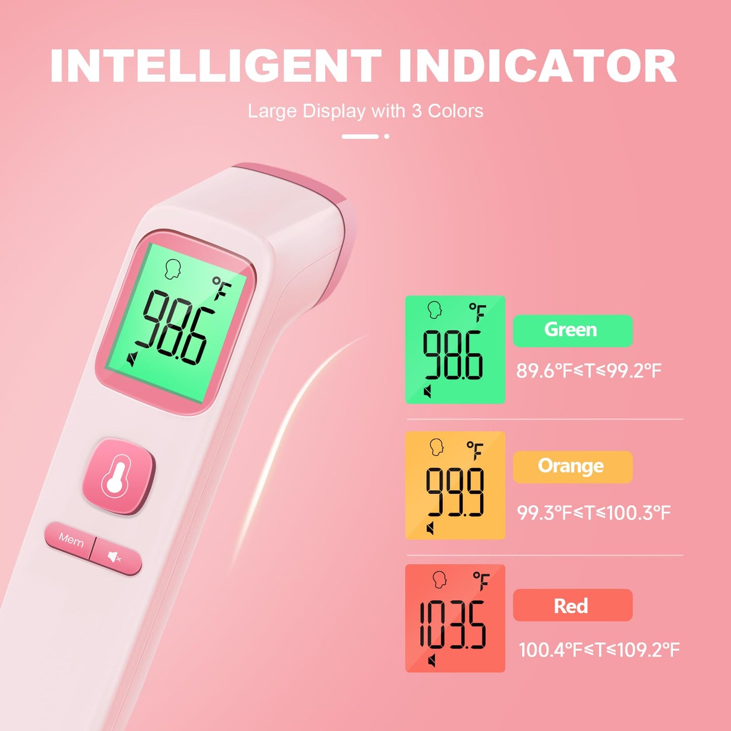 No-Touch Thermometer for Adults and Kids, Digital Accurate Baby Thermometer with Fever Alarm, 1 Second Fast Result, Easy to use, 2 in 1 Mode