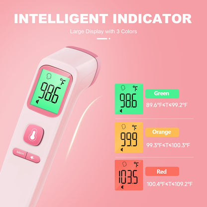 No-Touch Thermometer for Adults and Kids, Digital Accurate Baby Thermometer with Fever Alarm, 1 Second Fast Result, Easy to use, 2 in 1 Mode