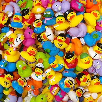 Rubber Ducks in Bulk,Assortment Duckies for Jeep Ducking Floater Duck Bath Toys Party Favors (100-Pack)