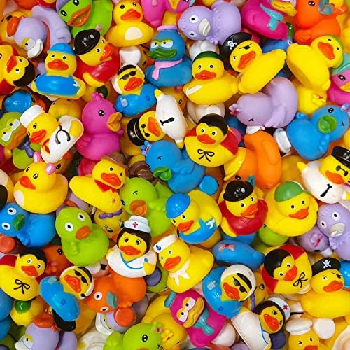 Rubber Ducks in Bulk,Assortment Duckies for Jeep Ducking Floater Duck Bath Toys Party Favors (50-Pack)