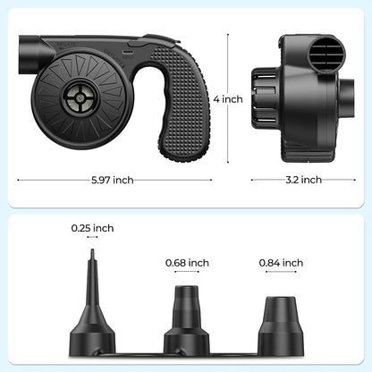 Dr.meter Portable Electric Air Mattress Pump, Rechargeable 4000mAh Battery Air Pump - Quick-Fill Air Inflator Deflator for Outdoor Camping Inflatable Bed Pool Boat Float Raft Swimming Rings Snow Tube