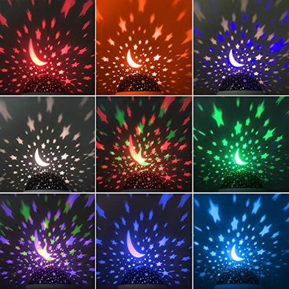 Night Light for Kids, Kids Night Light Nebula 360 Degree Rotation - 4 LED Bulbs 12 Light Color Star Projector Changing with USB Cable, Romantic Gifts for Men Women Children
