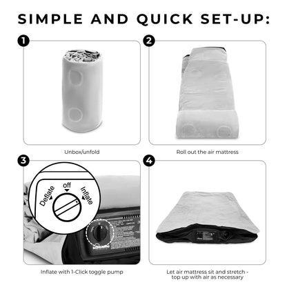 SoundAsleep Dream Series Luxury Air Mattress with ComfortCoil Technology & Built-in High Capacity Pump for Home & Camping- Double Height, Adjustable, Inflatable Blow Up, Portable - Queen Size