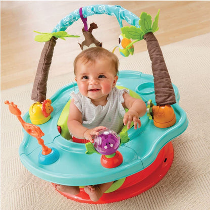 Summer by Bright Starts Deluxe SuperSeat, Wild Safari, Fun Baby Seat for Sitting Up, Playtime, and Meals, Ages 4 Months to 4 Years