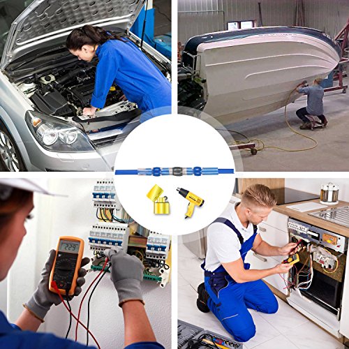 Kuject 330PCS Solder and Seal Butt Connectors Kit, Self-Solder Heat Shrink Wire Connectors, Waterproof and Insulated Electrical Butt Splice for Marine Automotive Aircraft Boat Truck Wire Joint