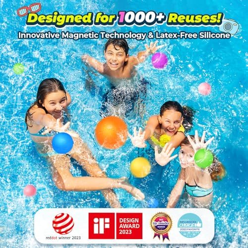 20Pcs Reusable Water Balloons, Summer Water Toys, Magnetic Water Ball for Outdoor Games, Pool Toy, Beach Toys for Kids