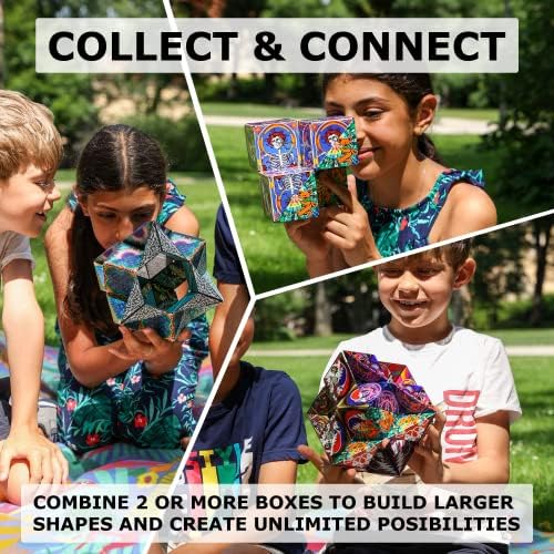Shashibo Shape Shifting Box - STEM Magnetic Fidget Cube That Transforms Into Over 70 Shapes, Download Fun in Motion Toys Mobile App (Optical Ilusion)