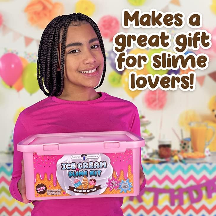Original Stationery DIY Ice Cream Slime Kit for Girls with Butter Cloud & Foam - Creative Slime Making Toy & Birthday Present for Girls 8-10