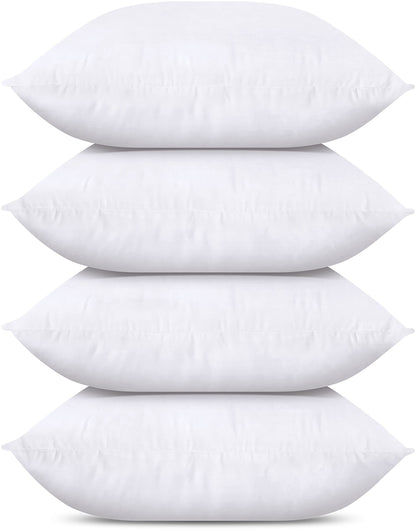 Utopia Bedding Throw Pillows (Set of 4, White), 22 x 22 Inches Pillows for Sofa, Bed and Couch Decorative Stuffer Pillow