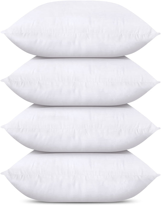 Utopia Bedding Throw Pillows (Set of 4, White), 22 x 22 Inches Pillows for Sofa, Bed and Couch Decorative Stuffer Pillow