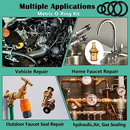 37 Size 1075 Pcs Faucet Washers & O-Rings Kit & Plumbing Gasket 3-in-1 Home Universal Rubber Washers Assortment Kit for Faucet Hose Spigot Plumbing Seal Repair with Pick Hook