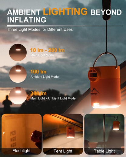 Portable Pool Inflatable Air Pump - 5kPa Upgrade Electric Camping Travel Vacuum Mini Inflator Pump for Inflatables - Battery Mattress Bed Small Float Pump - Tiny Rechargeable Pumps for Storage Bags