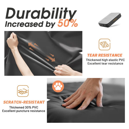 VOSSER Twin Air Mattress with Built in Pump,Inflatable Mattress 2 Mins Self-Inflation/Deflation,Thicker Blow up Mattress Leak-Proof,Flocked Top Air Bed with Storage Bag for Home, Camping & Guests