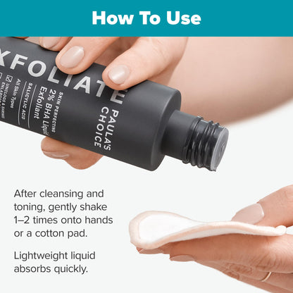 Paula's Choice SKIN PERFECTING 2% BHA Liquid Salicylic Acid Exfoliant-Facial Exfoliant for Enlarged Pores, Wrinkles & Fine Lines, Suitable for Blackhead-Prone Skin, Fragrance-Free
