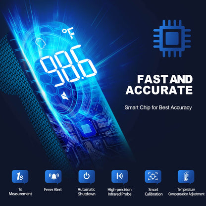 Thermometer for Adults and Kids, Digital Forehead Thermometer with Fever Alarm, Silent Mode & 35-Set Memory, Object 2 in 1 Mode