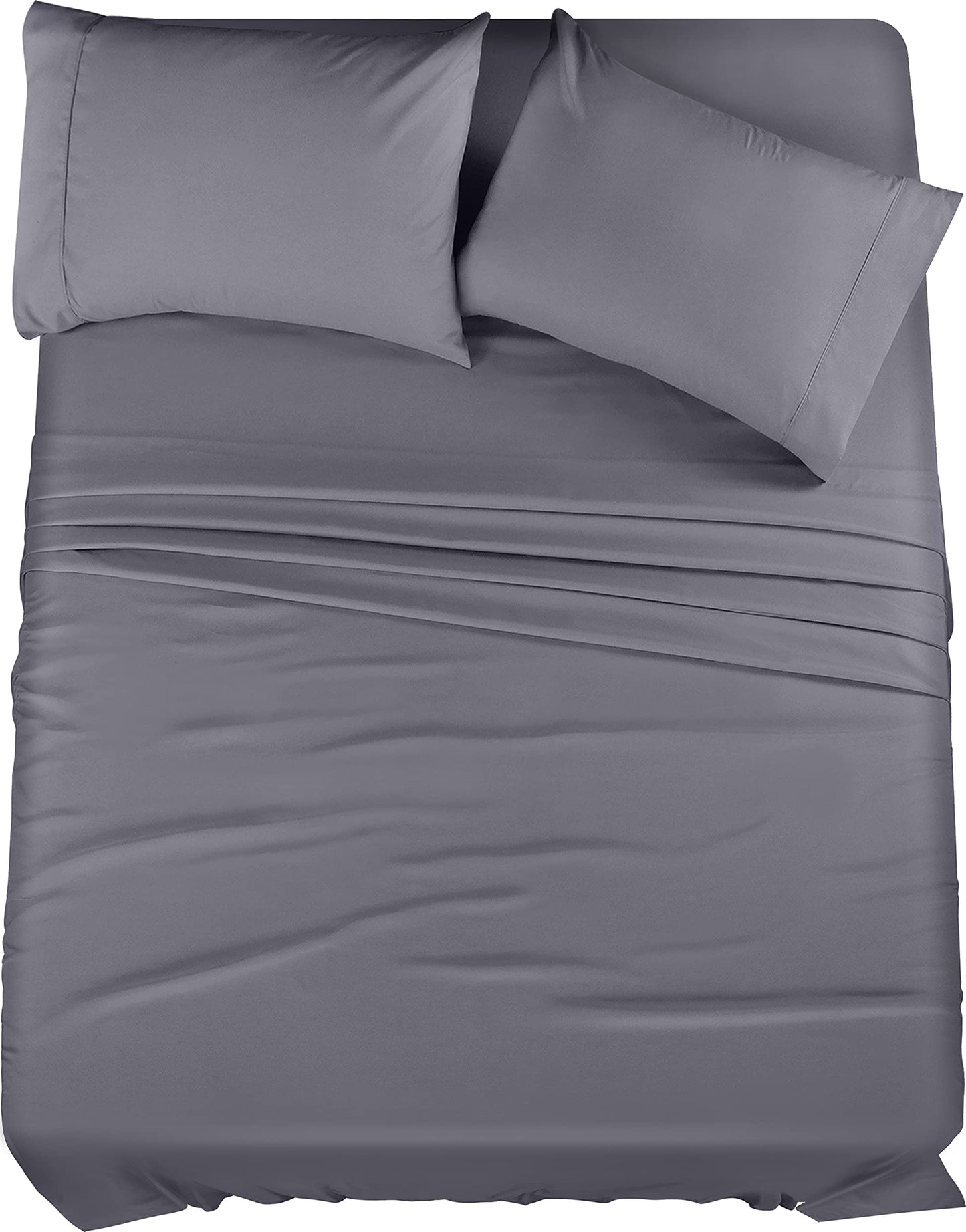 Utopia Bedding Full Sheet Set – 4 Piece Bed Sheets for Full Size Bed, Soft and Breathable Microfiber, Includes 1 Fitted Sheet, 1 Flat Sheet and 2 Pillowcases (Grey)