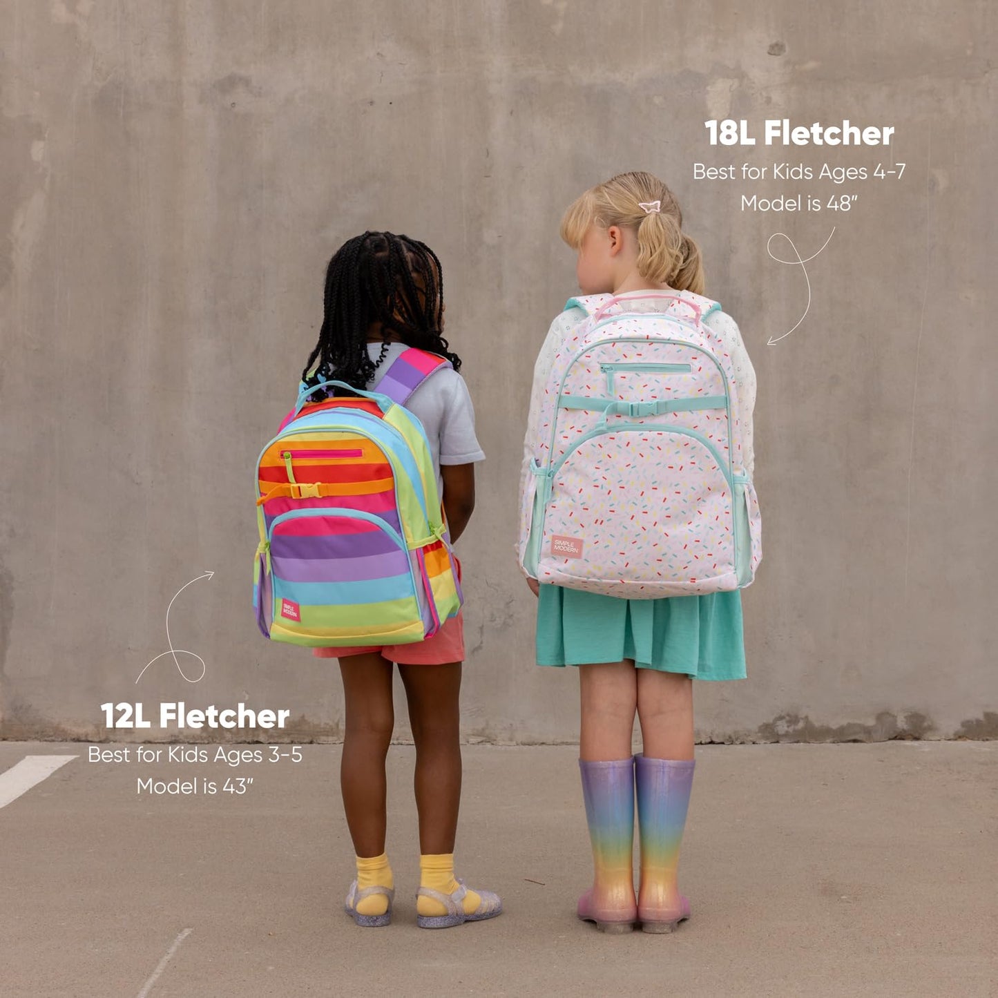 Simple Modern Medium Toddler Backpack for School Girls and Boys | Kindergarten Elementary Kids Backpack | Fletcher Collection | Kids - 15" tall | Pink Ballerina