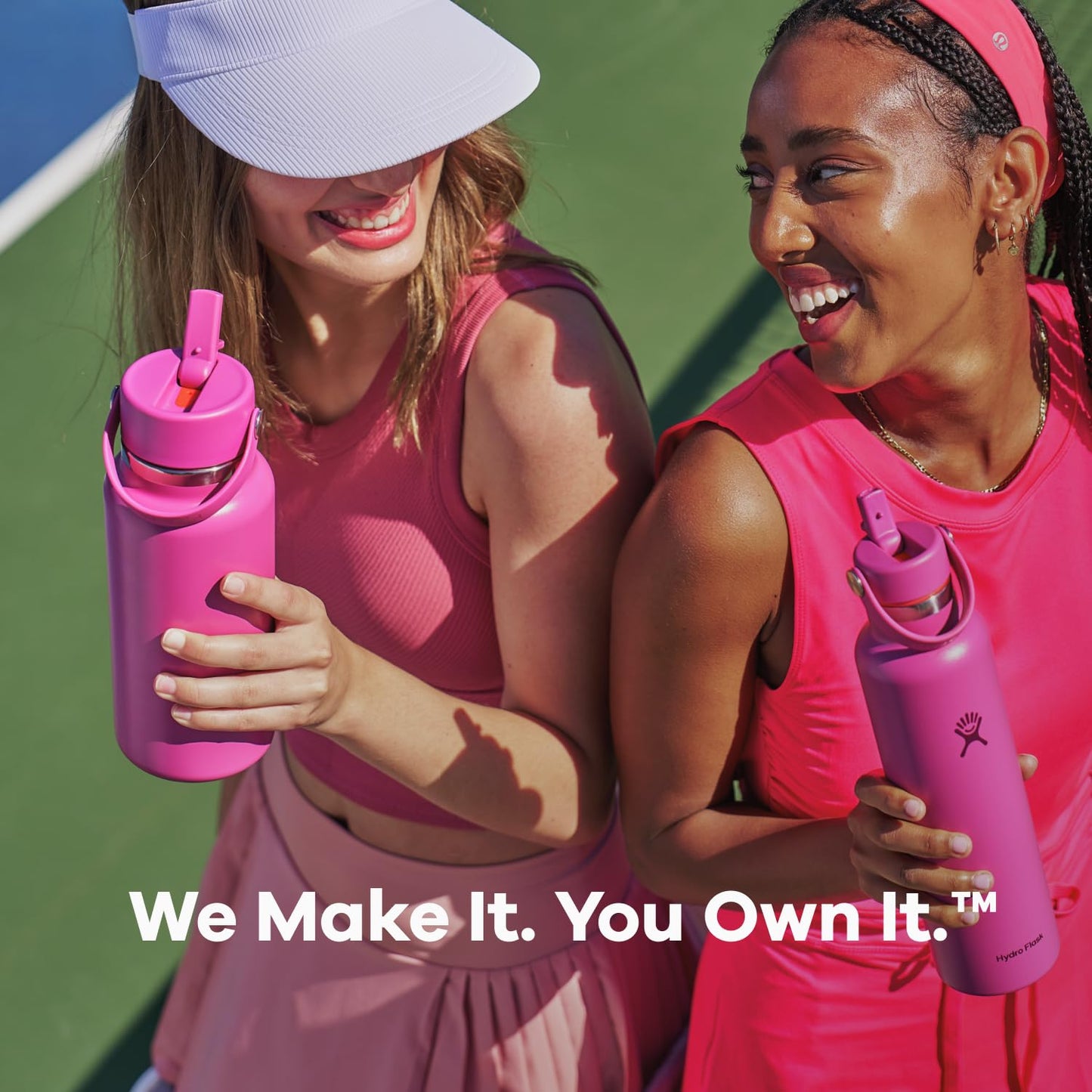 Hydro Flask Water Bottle - Insulated Stainless Steel - Wide Straw Lid, Non Spill, Leakproof in 40 Oz Reef Pink