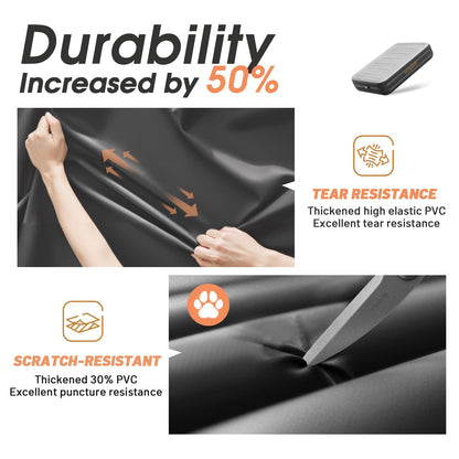 Air Mattress Queen with Built in Pump,18'' Inflatable Mattress 2 Mins Self-Inflation/Deflation,Thicker Blow up Mattress Leak-Proof,Flocked Top Air Bed with Storage Bag for Home, Camping & Guests