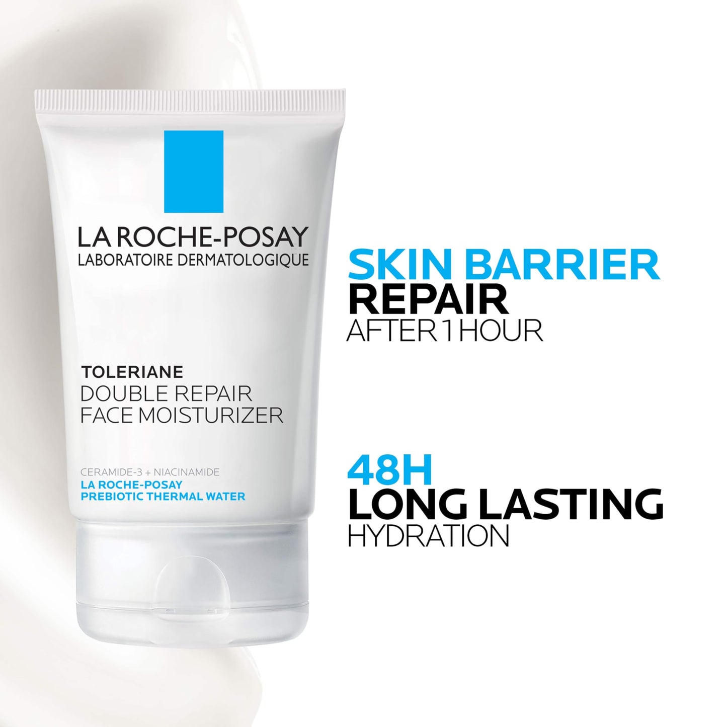 La Roche-Posay Toleriane Double Repair Face Moisturizer, Daily Moisturizer Face Cream with Ceramide and Niacinamide for All Skin Types, Oil Free, Fragrance Free (Pack of 2)