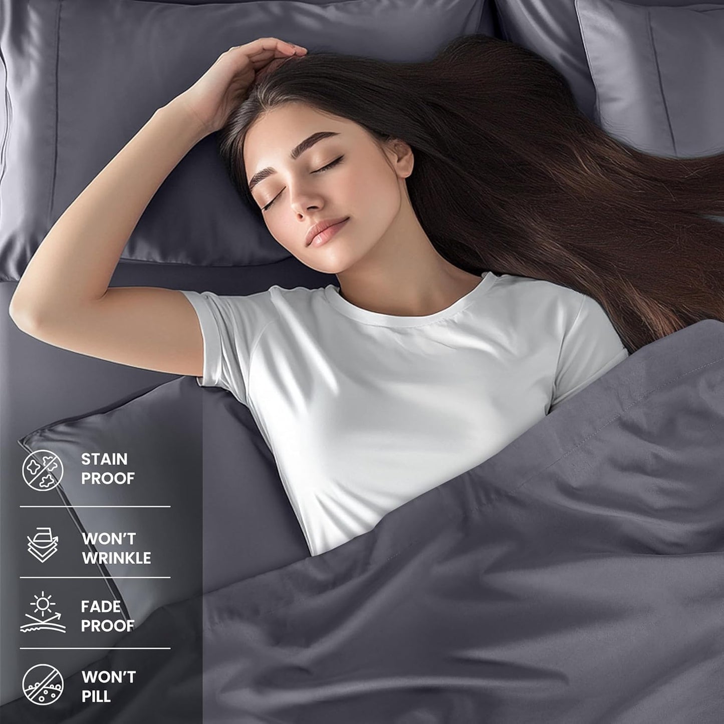 Utopia Bedding Full Sheet Set – 4 Piece Bed Sheets for Full Size Bed, Soft and Breathable Microfiber, Includes 1 Fitted Sheet, 1 Flat Sheet and 2 Pillowcases (Grey)