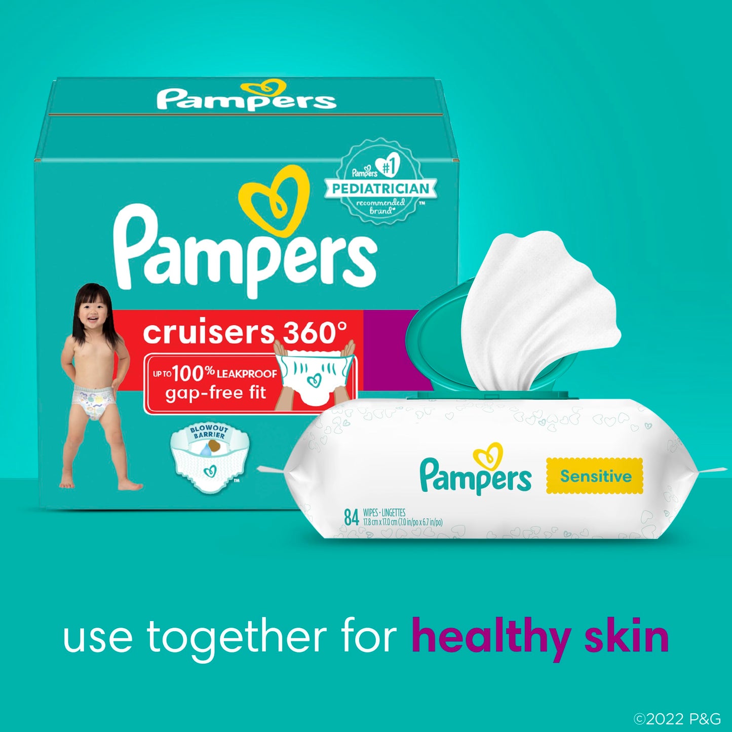 Pampers Diapers - Cruisers 360 - Size 6, 104 Count, Babyproof up to 100% Leakproof Pull-On Diaper