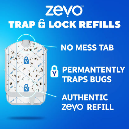 Zevo Flying Insect Refills for Indoor Light Trap: 12 Light Trap Refill Cartridges Capture Fruit Flies, Gnats and Houseflies (12 Cartridges)