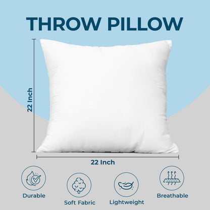 Utopia Bedding Throw Pillows (Set of 4, White), 22 x 22 Inches Pillows for Sofa, Bed and Couch Decorative Stuffer Pillow