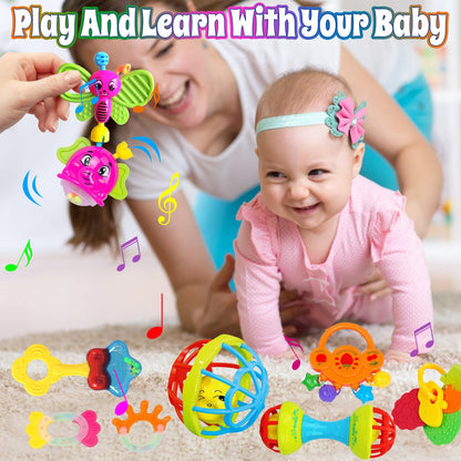 Baby Rattles 0-6 Months: Baby Toys Rattles for Babies 6-12 Months Infant Toys 0-3 Months Newborn Toys Teething Toys 3-6 Months - Baby Rattle Socks Baby Gifts for Boy Girl