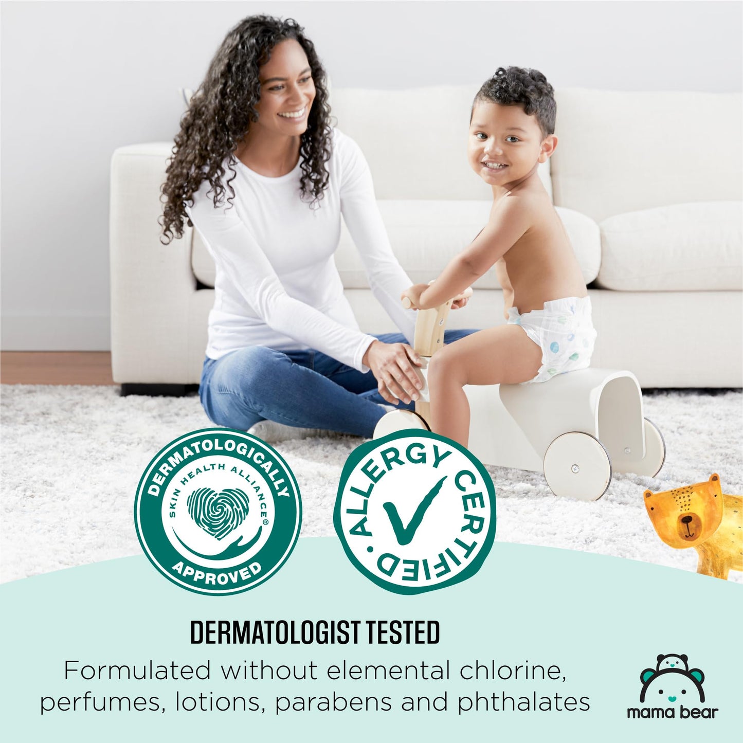 Amazon Brand - Mama Bear Gentle Touch Diapers, Size 2, 184 Count (4 packs of 46)