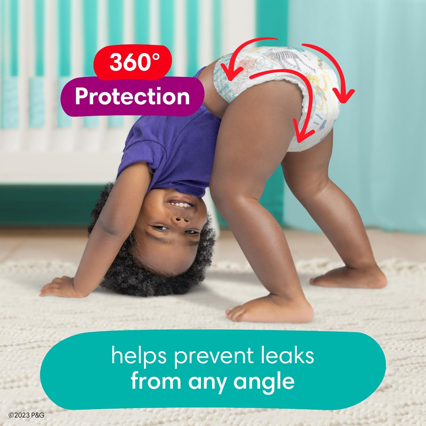 Pampers Diapers - Cruisers 360 - Size 7, 88 Count, Babyproof up to 100% Leakproof Pull-On Diaper