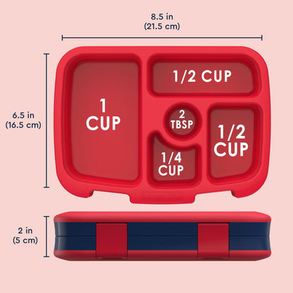 Bentgo Kids Prints Leak-Proof, 5-Compartment Bento-Style Kids Lunch Box - Ideal Portion Sizes for Ages 3-7, Durable, Drop-Proof, Dishwasher Safe, & PFAS & BPA-Free Materials (Rocket)