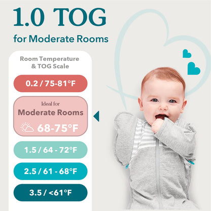 Love to Dream Swaddle UP, Baby Sleep Sack, Self-Soothing Swaddles for Newborns, Improves Sleep, Snug Fit Helps Calm Startle Reflex, New Born Essentials for Baby, 1.0 TOG, 13-19 lbs, Gray