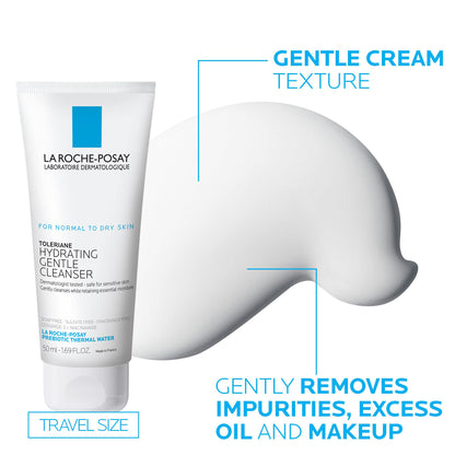 La Roche-Posay Toleraine Skin Care Set, Double Repair Face Moisturizer 100ml & Hydrating Gentle Cleanser 50ml, Oil Free Moisturizer & Face Wash