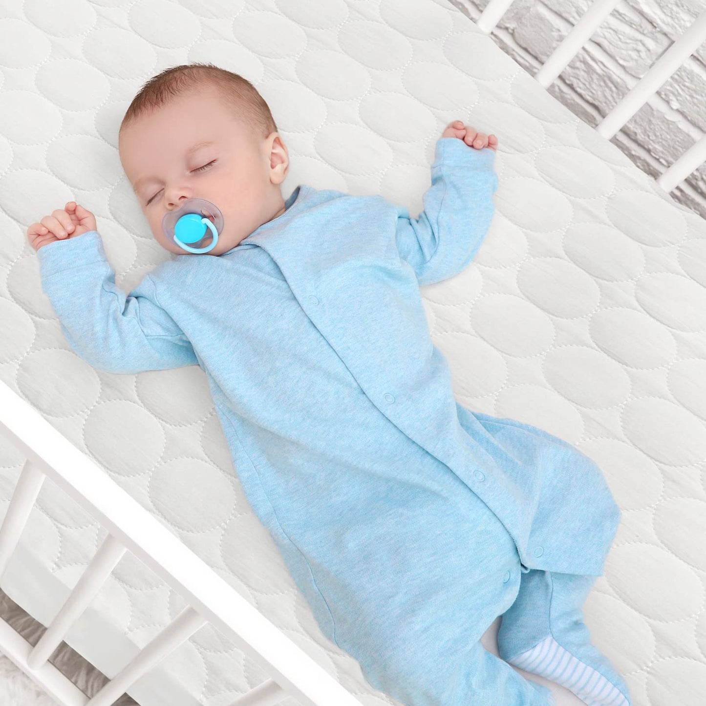 Crib Mattress Protector Sheets Waterproof 2 Pack, Quilted Crib Mattress Pad Cover Fitted Fits for Toddler Bed Mattress, White, 52” x 28”