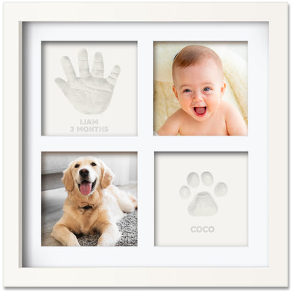 Baby Hand and Footprint Kit - Baby Footprint Kit, Clay Handprint Keepsake Frame, Nursery Picture Frame For Newborns, Personalized New Mom Gifts for Showers & Registry (Alpine White)
