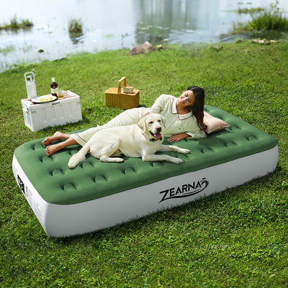 Zearna Air Mattress with Built in Pump - Upgraded Twin Blow Up Mattress, 2 Mins Quick Self Inflatable, 13"/550lbs Max, Strong Support, No Lost Air, for Camping,Home,Guests,Portable Travel