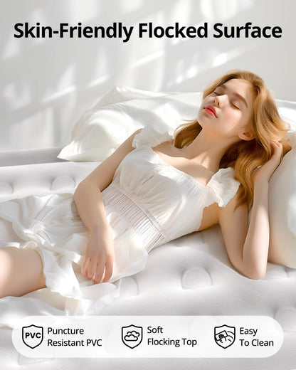 Airefina Air Mattress Queen with Built in Pump, 18 Raised Comfort Blow Up Mattress with Carrying Bag, Portable Inflatable Mattress for Guest Home, Air Bed Colchones Inflables 750 Lbs Max, 80*60*18 in