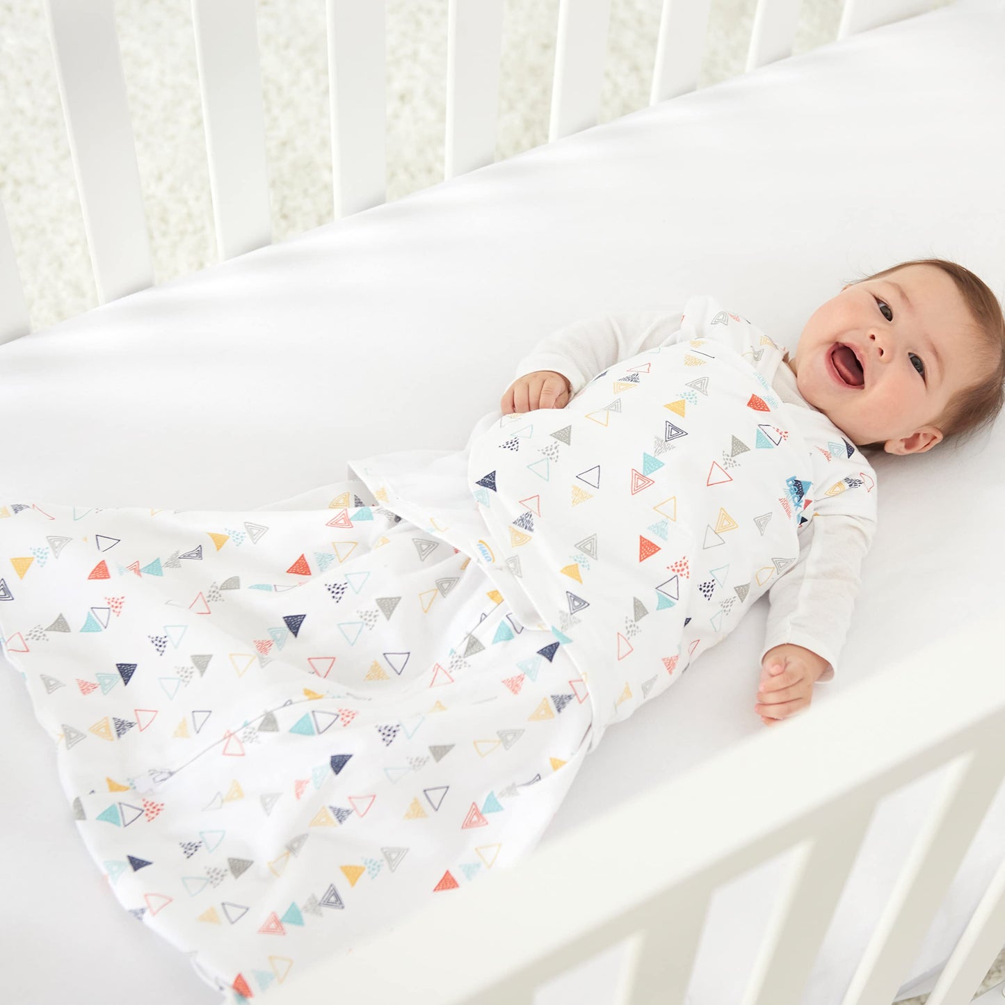 HALO Sleepsack Swaddle, 100% Cotton, Triangle Neutral, Multi, Small