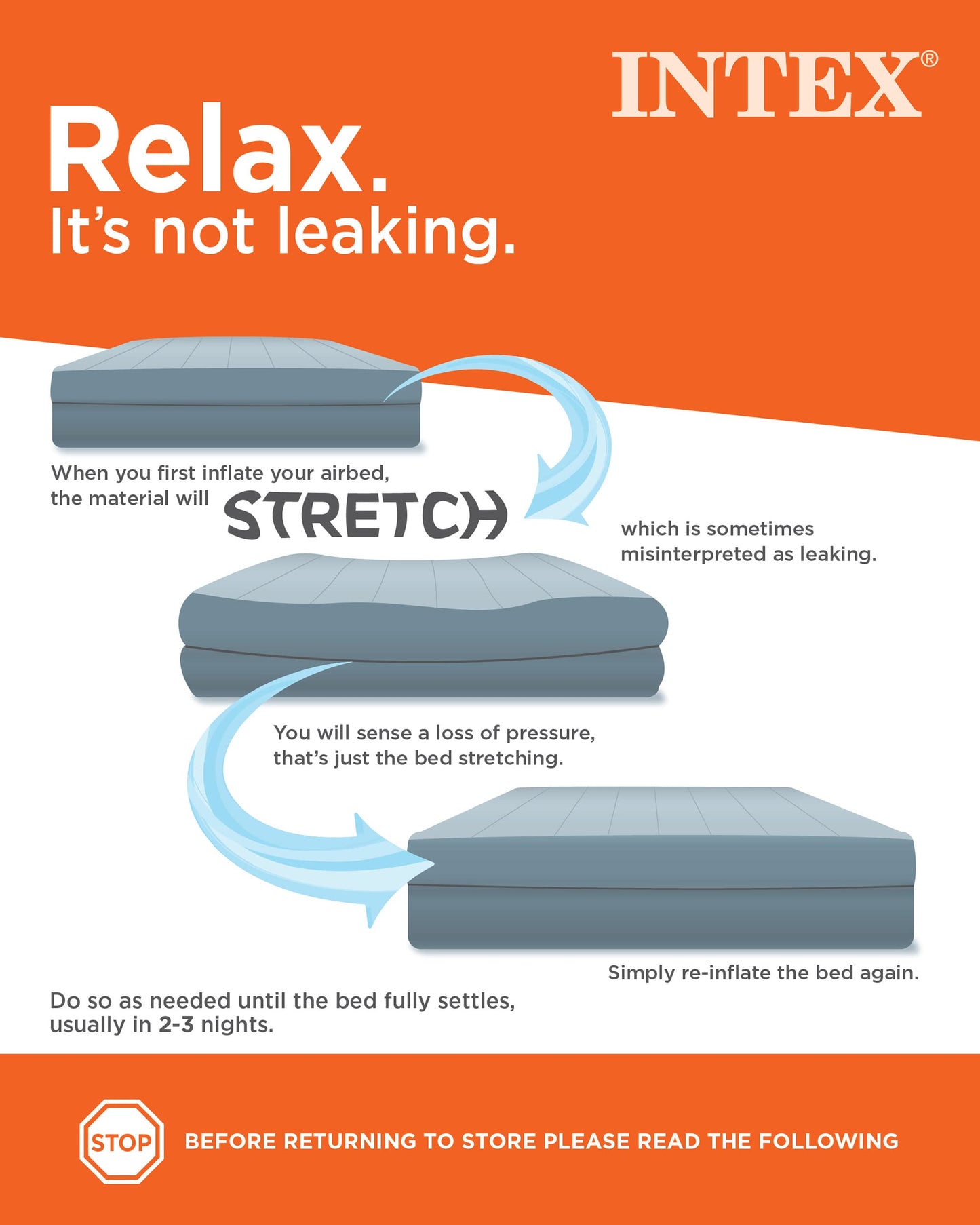 Intex 64179E Dura-Beam Standard Prestige Mid-Rise Air Mattress: Fiber-Tech - Queen Size - Quickfill USB Air Pump - 12in Bed Height - 600lb Weight Capacity