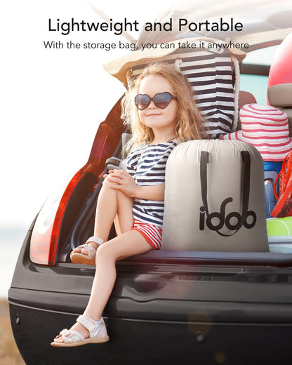 iDOO Twin Air Mattress with Built in Pump, 18" Raised Compact Blow up Mattress, Inflatable Mattress for Camping Guest Home, Portable Travel Air Bed, 2-Min Quick Inflation Deflation, Colchon inflable