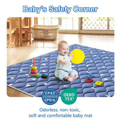 Premium Foam Baby Play Mat, 50x50 Playpen Mat, Thicken One-Piece Crawling Mat, Non-Slip Cushioned Baby Playmats for Infants, Babies, Toddlers, Play & Tummy Time