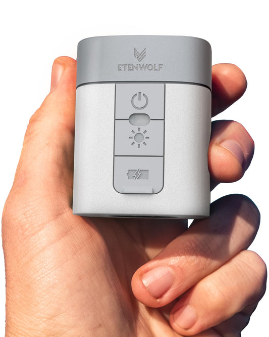 ETENWOLF AIR 3 Air Pump for Inflatables with 2600 mAh Battery & Camping Light, Ultra-Fast and Mini Electric Air Pump, Inflate Deflate for Air Mattress, Pool Floats, Vacuum Storage Bags (White)