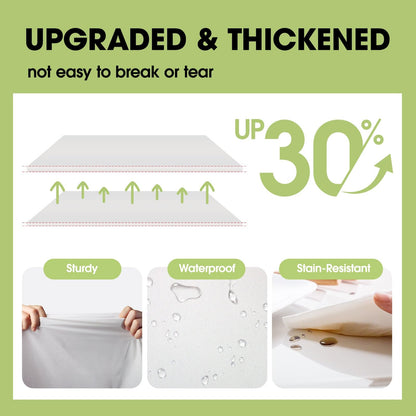 Pureegg Plastic Table Cloth Disposable 10 Pack, 54 x 132 Inch Table Cloths, Party, Picnic, Wedding, Decorative Tablecloths, Rectangle, White Plastic Cover, Leakproof & Sturdy, White