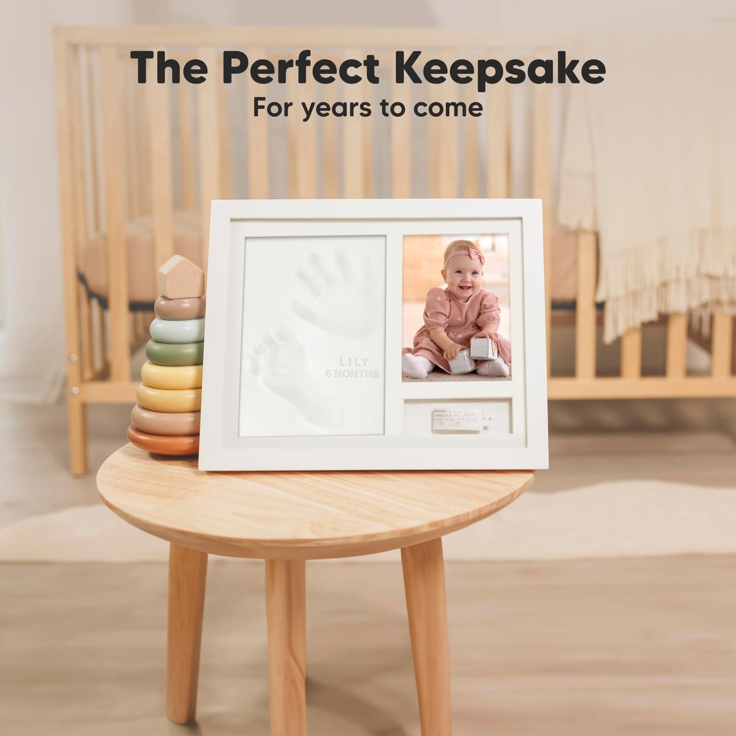 KeaBabies Baby Footprint Kit - Newborn Hand and Footprint Keepsake Frame, Nursery Picture Frame, Personalized New Mom Gifts & Baby Shower Gifts for Boys,Girls Nursery Decor(Alpine White)
