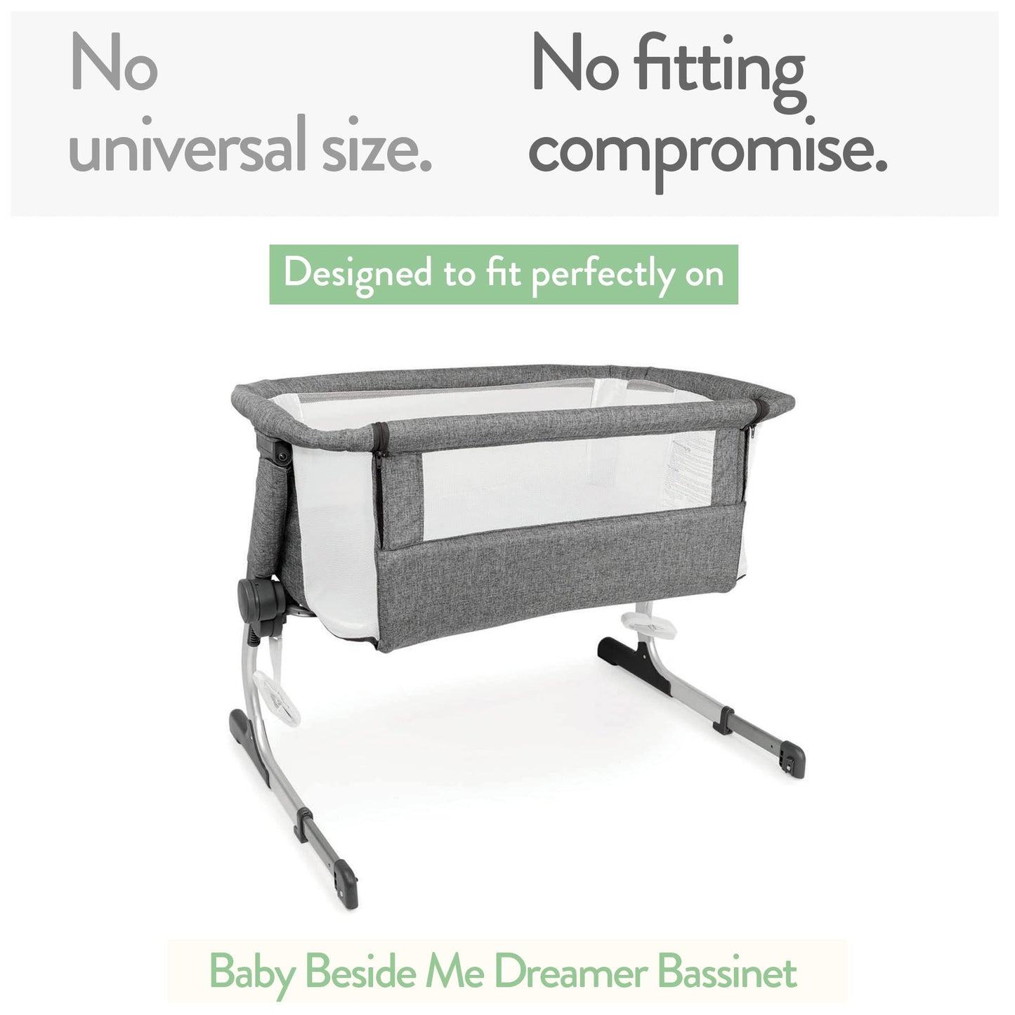 Bassinet Fitted Sheets 33x20 for Baby Beside Dreamer Bassinet & Bedside Sleeper – Snuggly Soft 100% Jersey Cotton – Light + Dark Sage Green – 2 Pack
